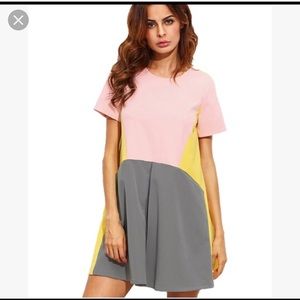 Pink, Gray and Yellow Dress